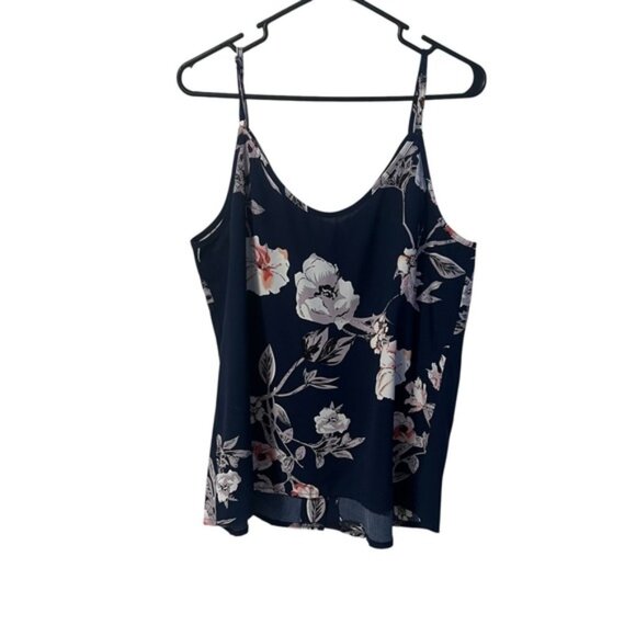 Tops - Floral Cami Top Button Back Sleeveless Casual Blouse Tank Top Size L